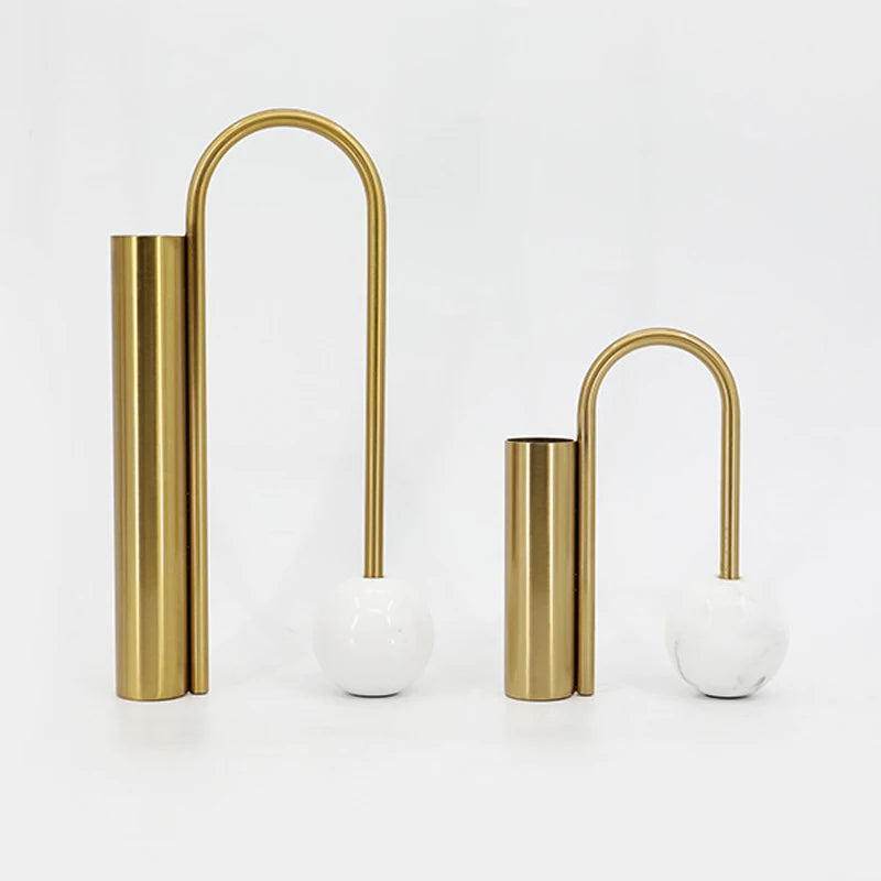 Marble Wrought Iron Vase